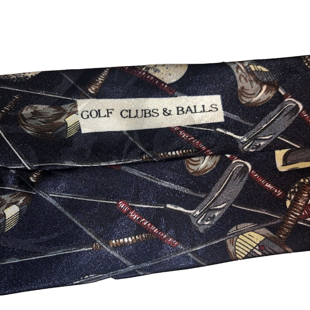 2X A ROGERS Mens The 4th Hole Golf Clubs Balls Polyester Sports Necktie Novelty - Picture 10 of 16